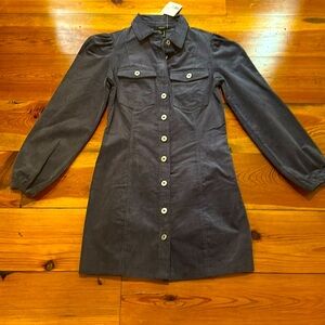 Forever 21 navy blue corduroy mini dress
